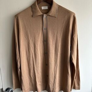 Altea Tan Knit Button-Up Shirt Mr Porter Exclusive